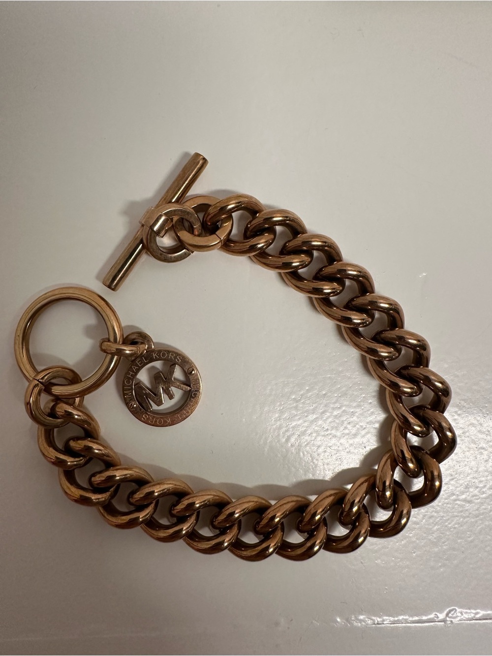 Michael Kors Rose Gold Chain Bracelet with MK Charm